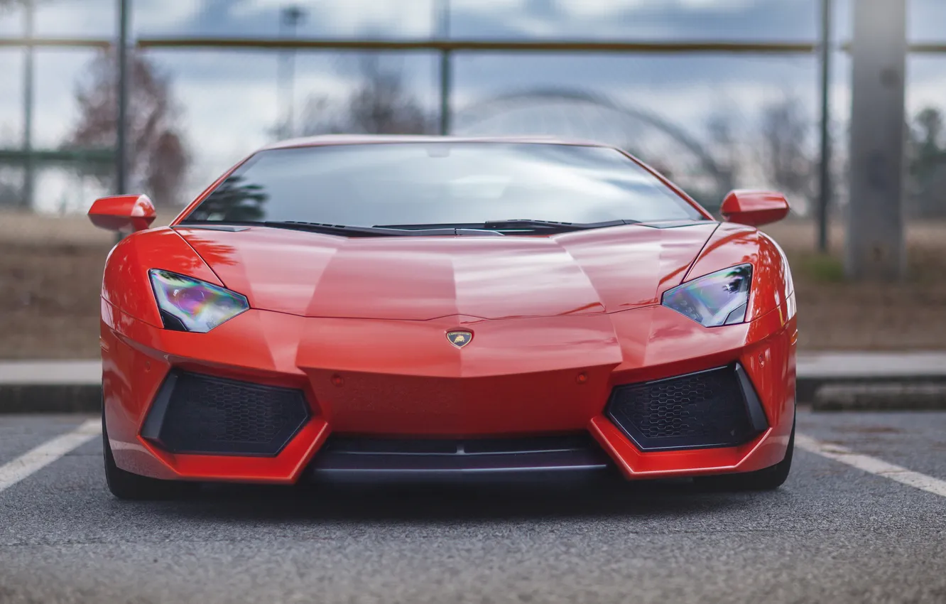 Фото обои Lamborghini, парковка, LP700-4, Aventador