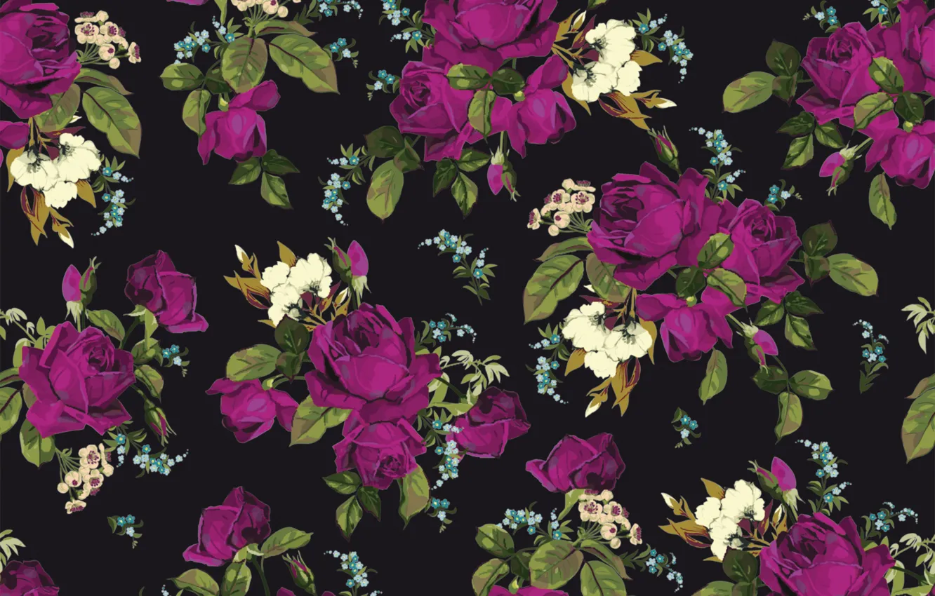 Фото обои цветы, фон, розы, текстура, rose, принт, pattern, floral
