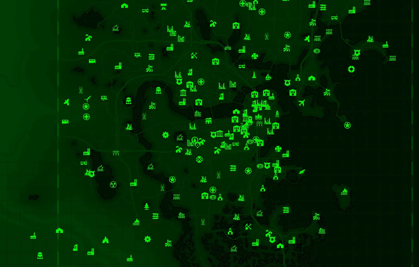 Фото обои Fallout, Green, Map