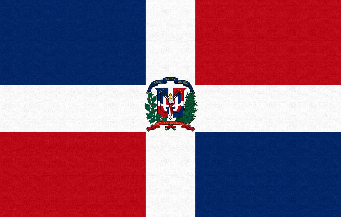 Фото обои Красный, Синий, Крест, Флаг, Dominican Republic, Квадрат, Доминикана