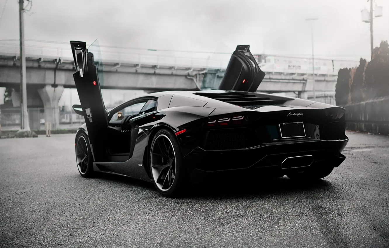 Фото обои зад, Lamborghini Aventador, ламбо двери, PUR 4OUR Depth
