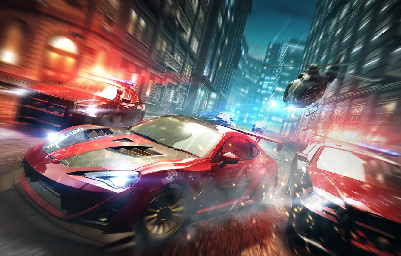 Фото обои need for speed, toyota, night city, video games, no limits
