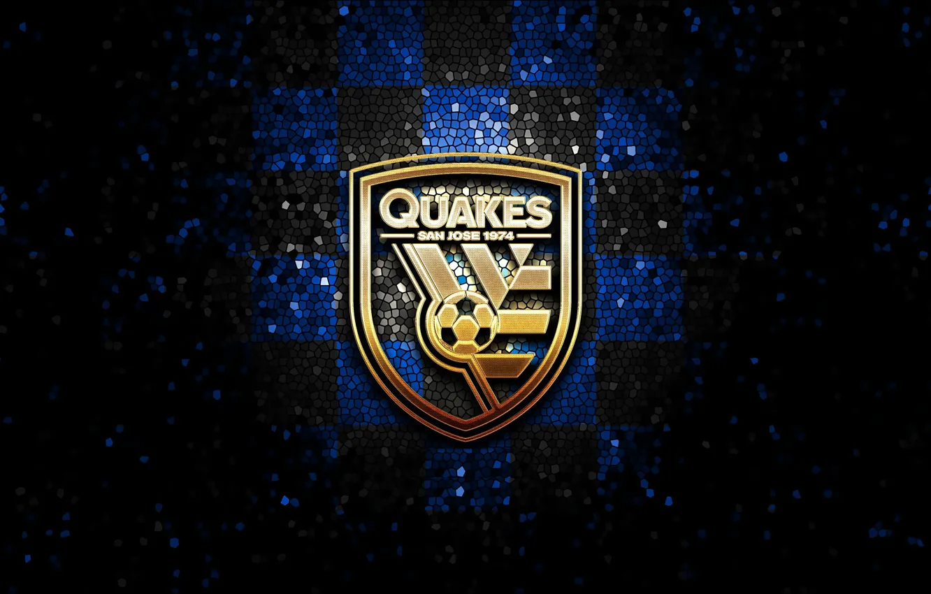 Фото обои wallpaper, sport, logo, football, glitter, checkered, MLS, San Jose Earthquakes