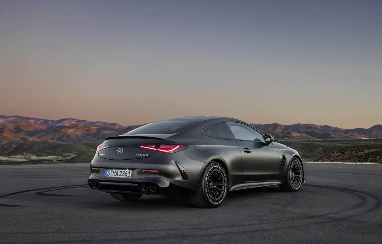 Фото обои закат, горы, Мерседес, горизонт, Mercedes, AMG, Coupe, Купе