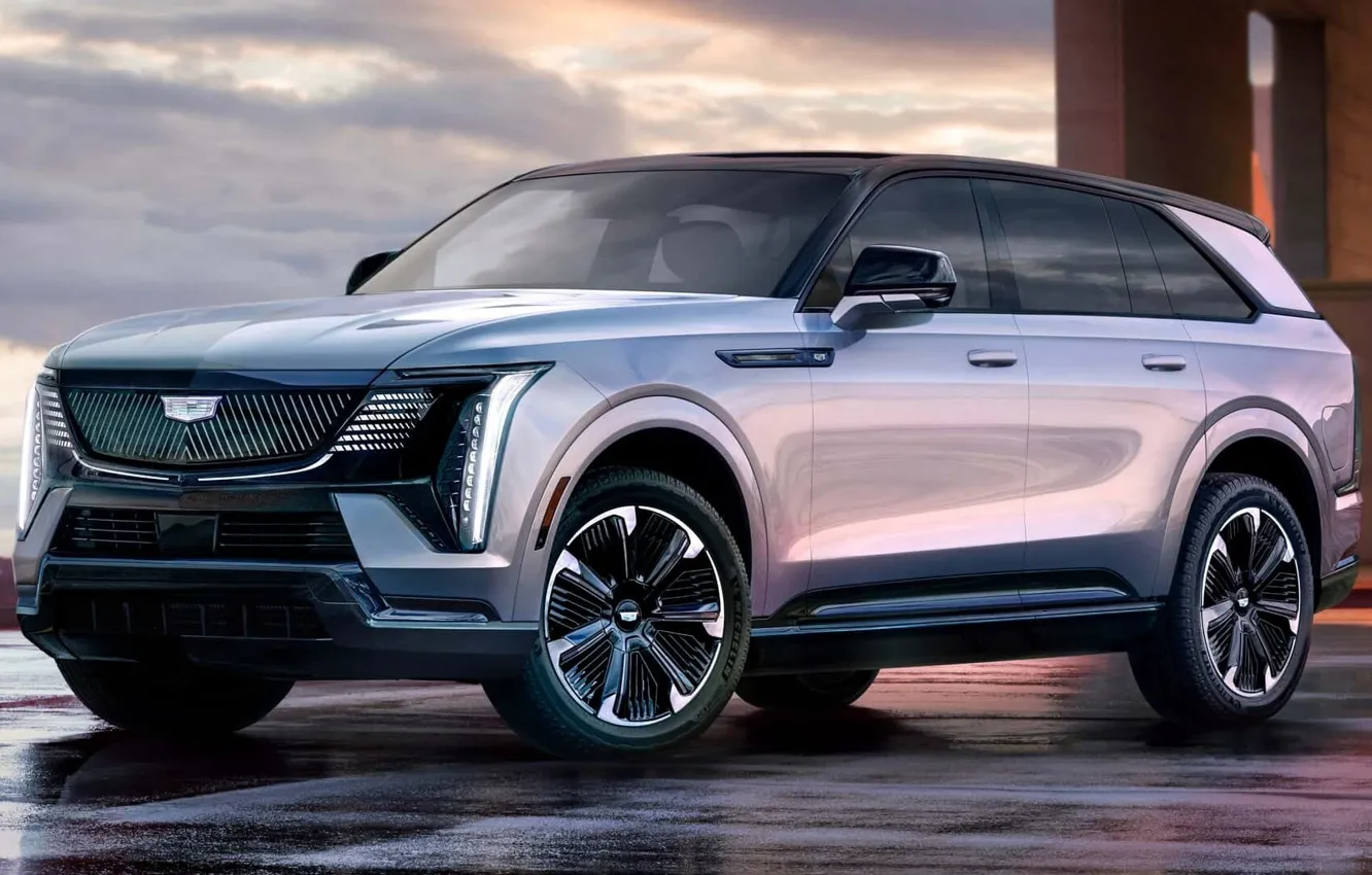 Фото обои Cadillac, Escalade, экстерьер, электромобиль, electric car, электрический кроссовер, 2023, electric crossover