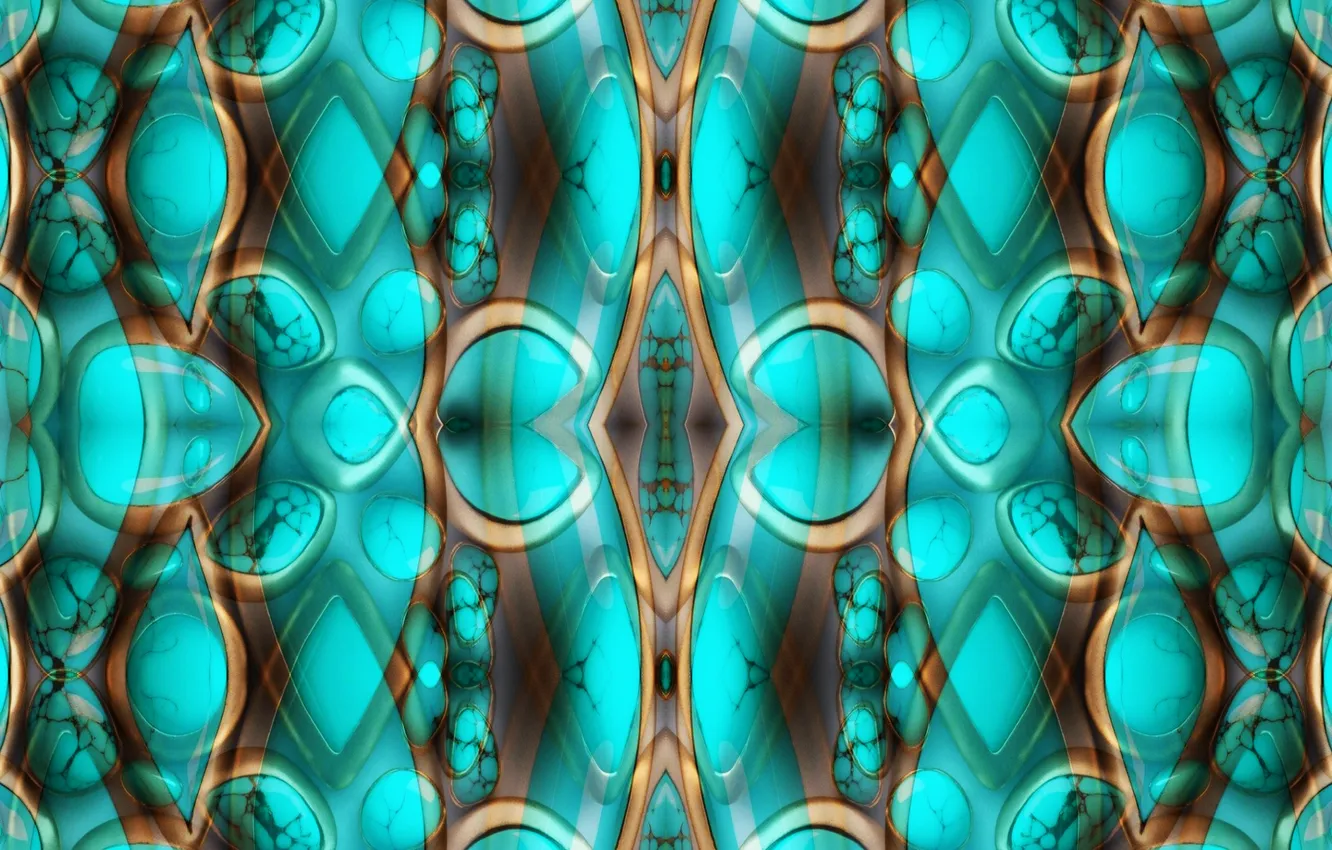 Фото обои design, art, fractal, light blue, turqouise