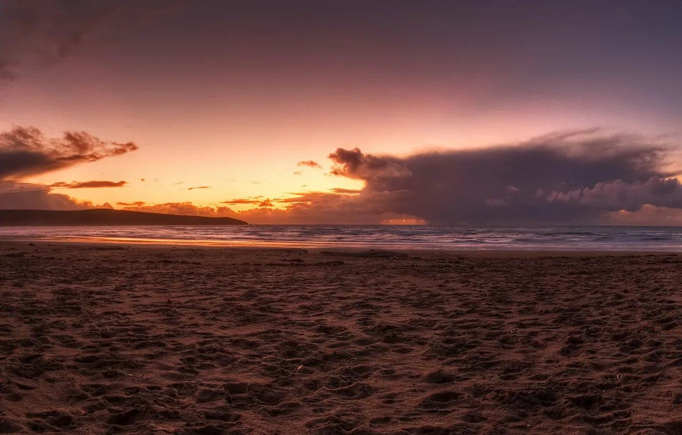 Фото обои песок, море, пляж, закат, 152