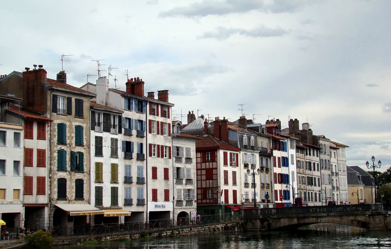 Фото обои Франция, Дома, Канал, Здания, Bridge, France, Мостик, Buildings