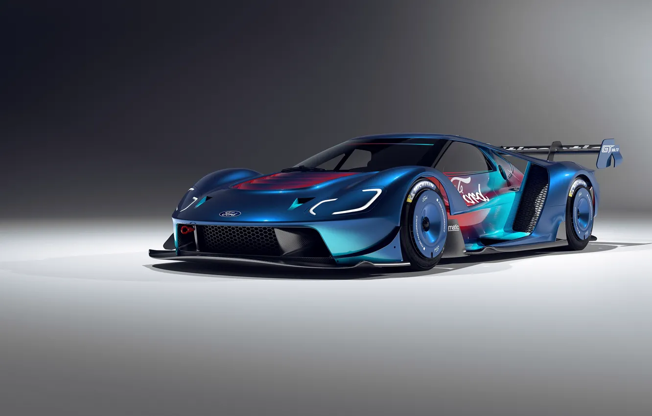 Фото обои Ford, Ford GT, Blue, Front, 2023, Ford GT Mk IV