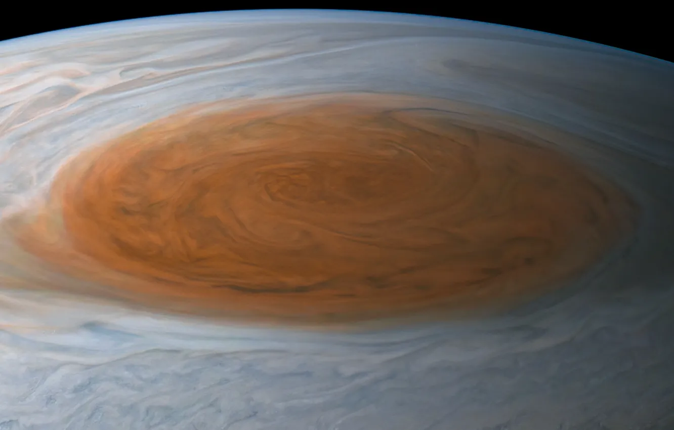 Фото обои космос, Юпитер, Солнечная система, поверхность планеты, Юнона, Jupiter, Juno, Kevin M. Gill