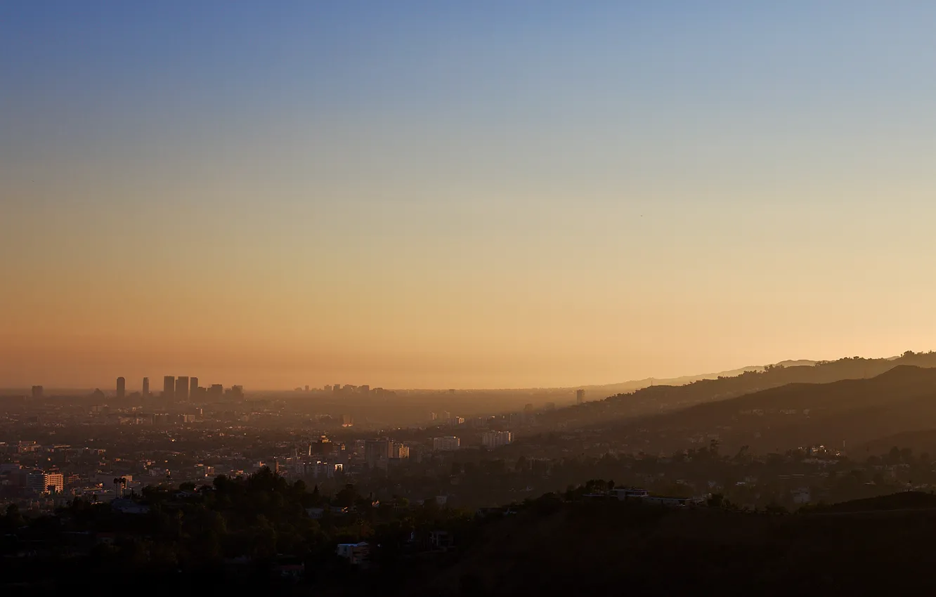 Фото обои city, california, sunset, usa, los angeles