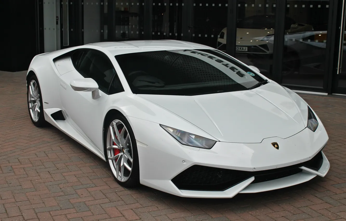 Фото обои Lamborghini, white, salon, Huracán