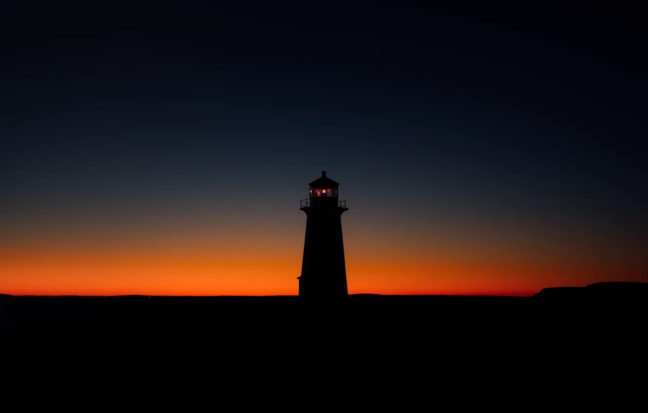 Фото обои Light, Horizon, View, Ocean, Sun Goes Down, Tim Foster, Light Tower
