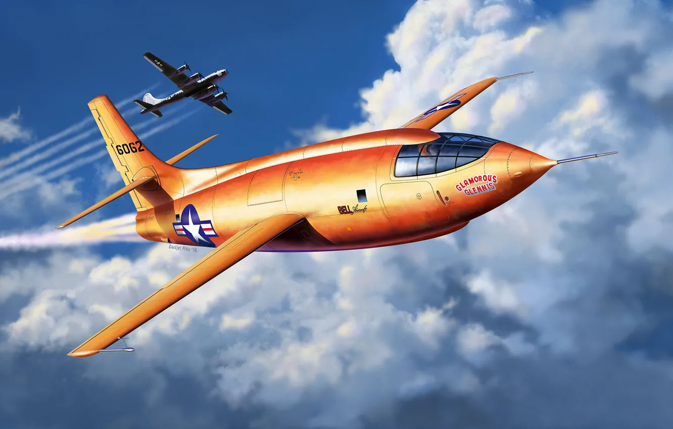 Фото обои US Airforce, экспериментальный самолёт ВВС США, Bell X-1, Supersonic Aircraft
