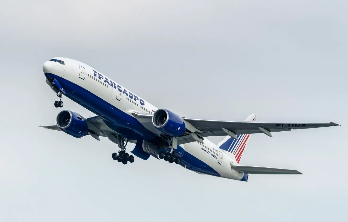 Фото обои Boeing, 212, Airlines, 777, Transaero, EI-UNS