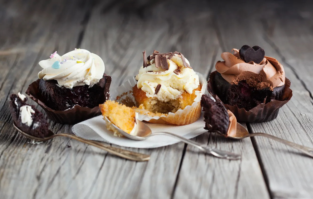 Фото обои шоколад, крем, cupcake, кексы, vanilla, ванильные