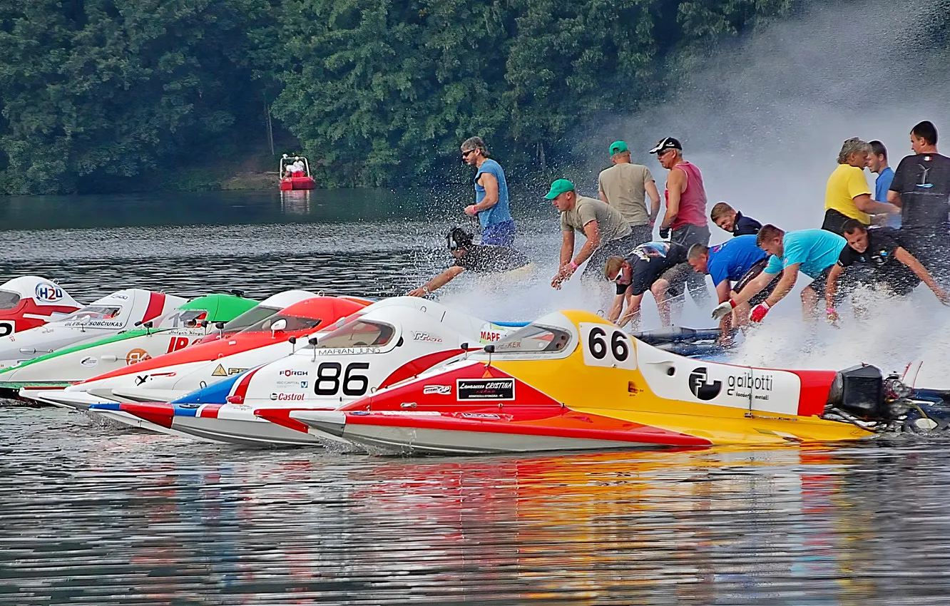Фото обои гонка, лодка, скорость