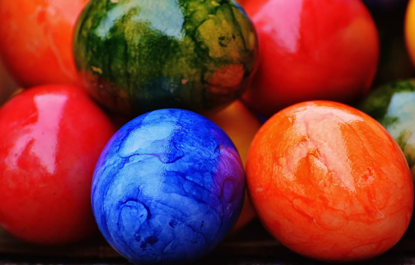 Фото обои colorful, Пасха, rainbow, Easter, eggs, decoration, Happy, яйца крашеные