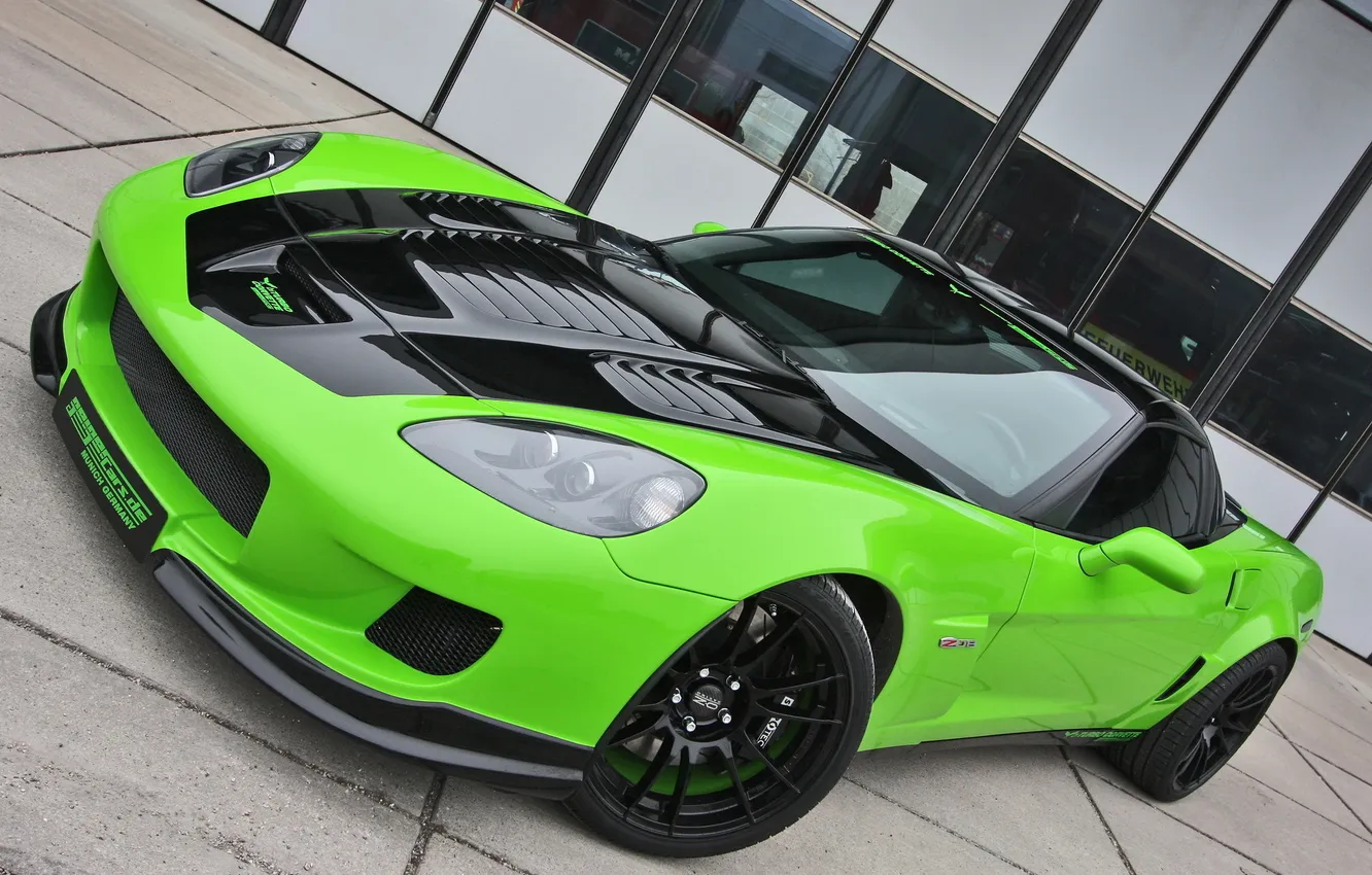 Фото обои green, Z06, Corvette, Chevrolet, зелёный, шевроле, корвет, Geiger