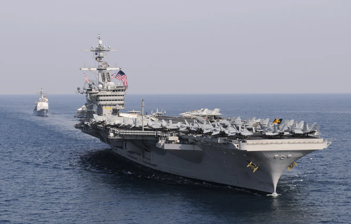 Фото обои море, авианосец, USS, типа «Нимиц», Carl Vinson, (CVN-70)
