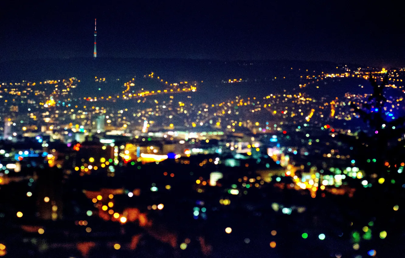 Фото обои макро, city, город, Ночь, выдержка, night