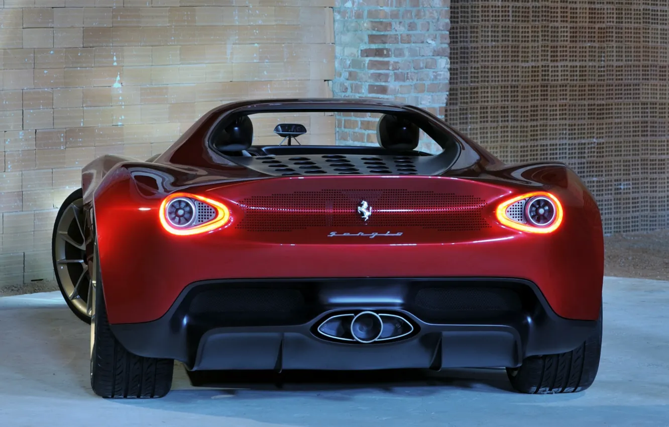 Фото обои Concept, огни, вид, стоп, сзади, Ferrari, Sergio