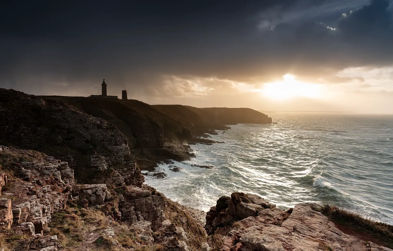 Фото обои France, Bretagne, Cap Fréhel et la tempête Martin, Plévenon