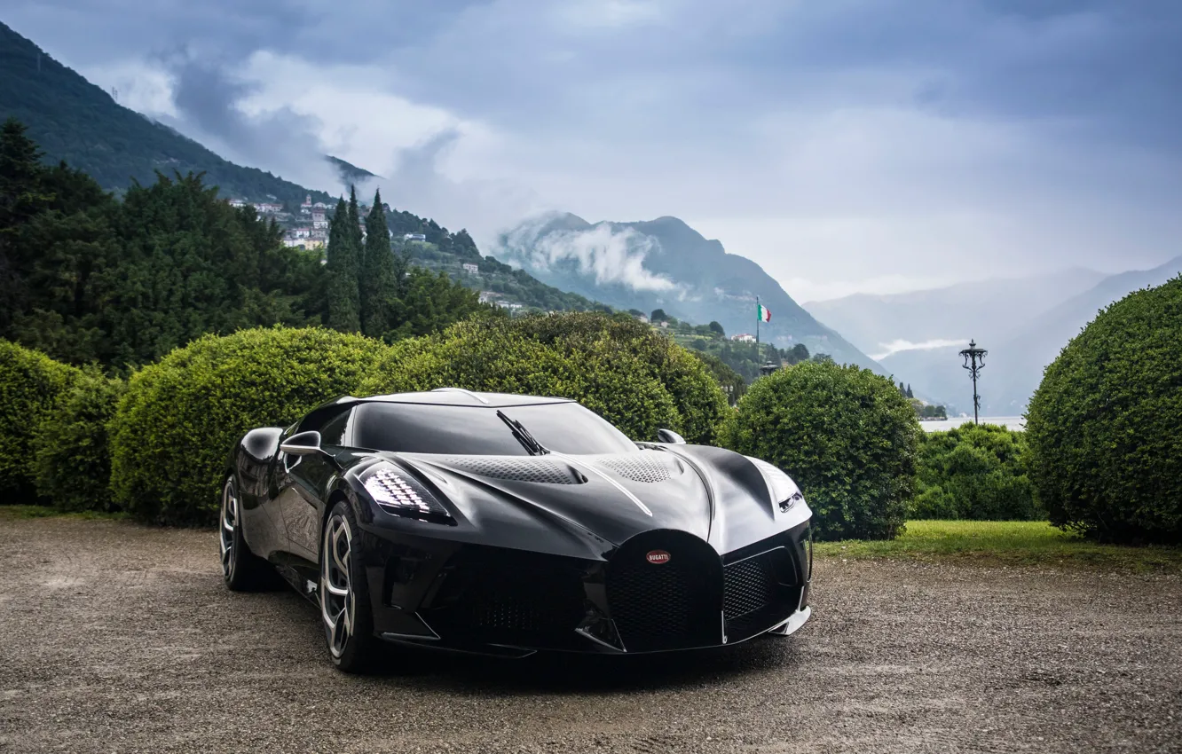 Фото обои Bugatti, front view, La Voiture Noire, Bugatti La Voiture Noire