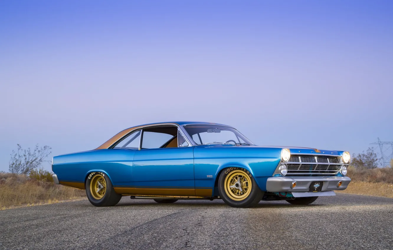 Фото обои Ford, Blue, 1967, 427, Fairlane, American muscle car