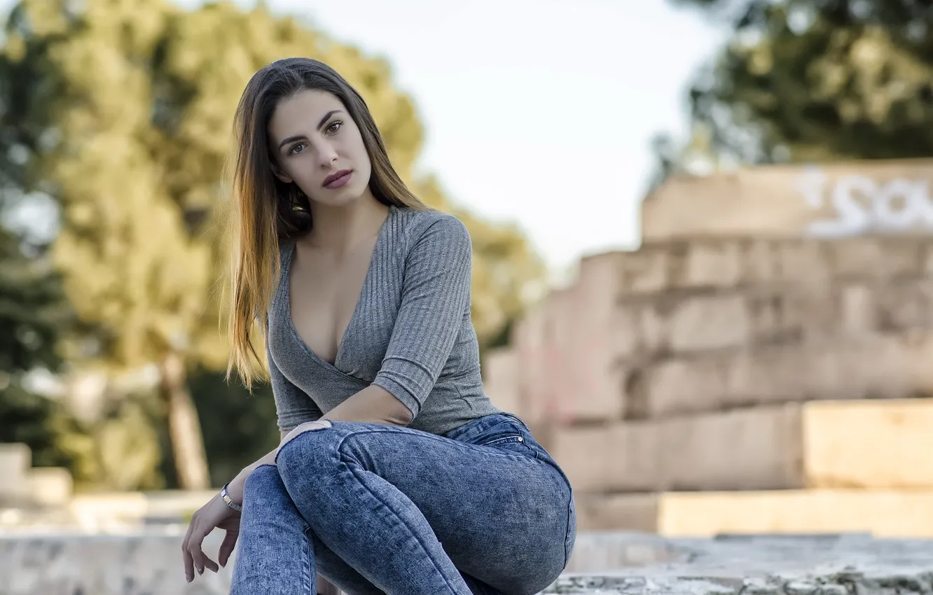 Фото обои взгляд, девушка, Silvia