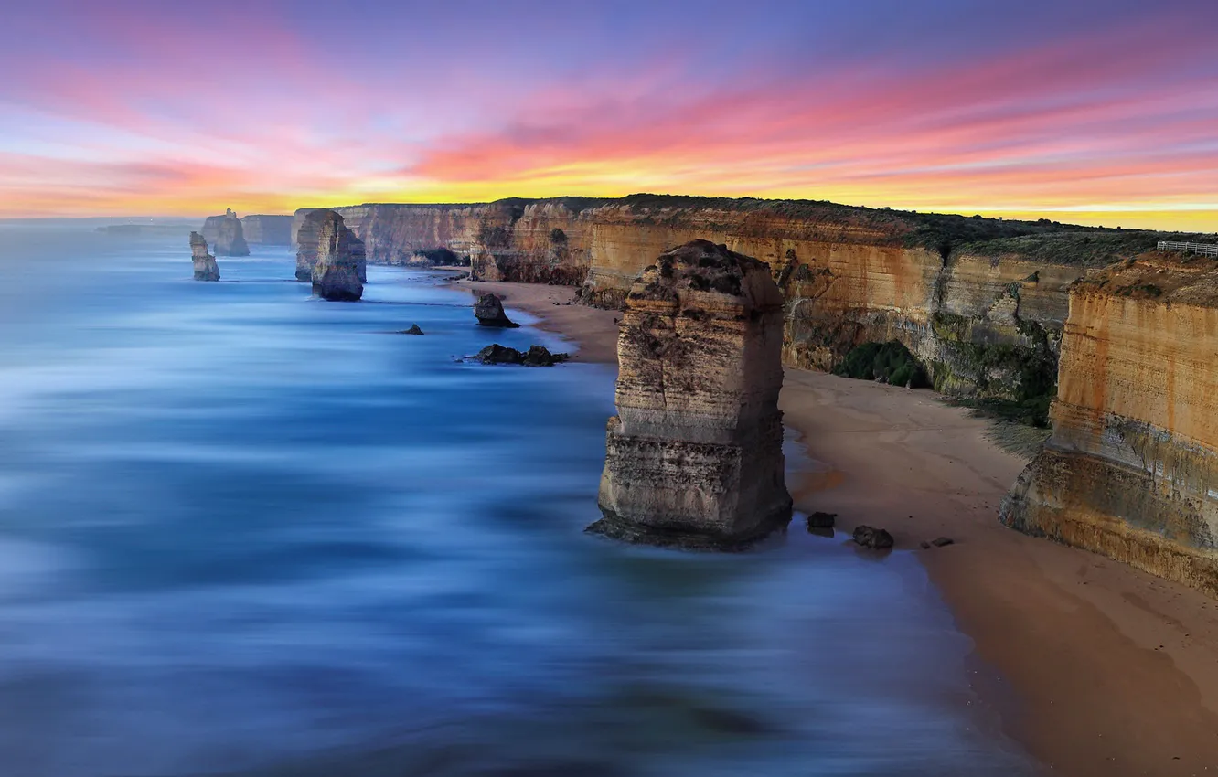 Фото обои Sunset, Australia, Victoria, 12 Apostles