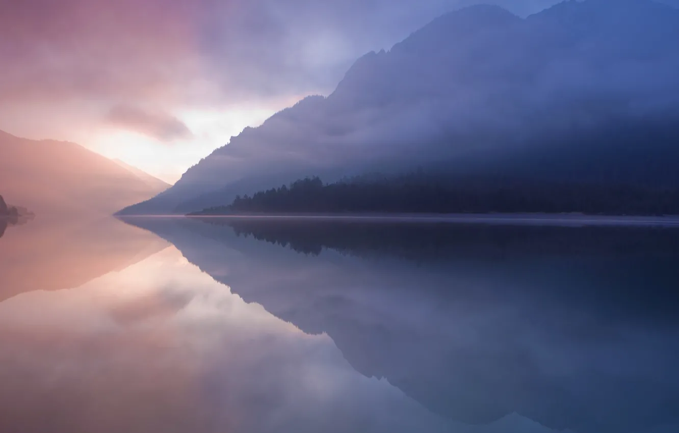 Фото обои природа, озеро, отражение, гора, mac