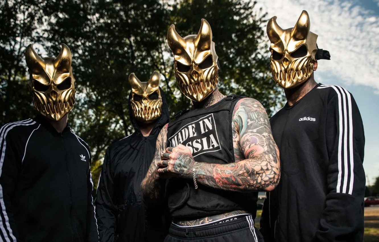 Фото обои band, deathcore, mask, vest, metal band, metal music, Alex Terrible, Slaughter to Prevail