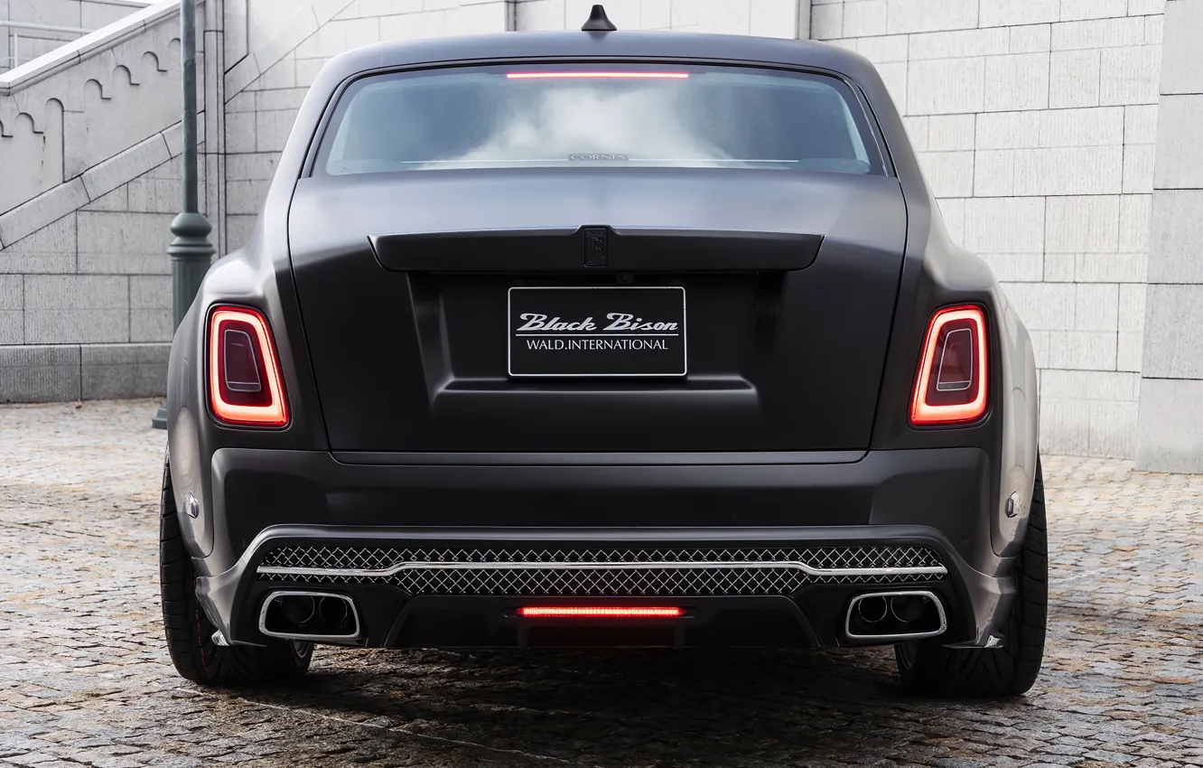 Фото обои Rolls-Royce, Phantom, вид сзади, WALD, Black Bison Edition, 2019, Sports Line