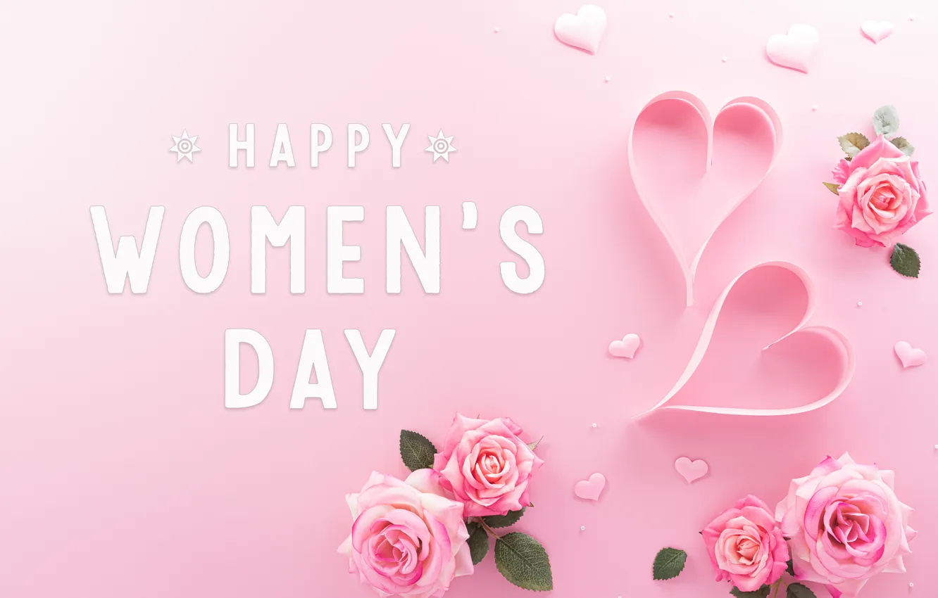 Фото обои цветы, happy, 8 марта, pink, flowers, spring, С праздником, Women's Day