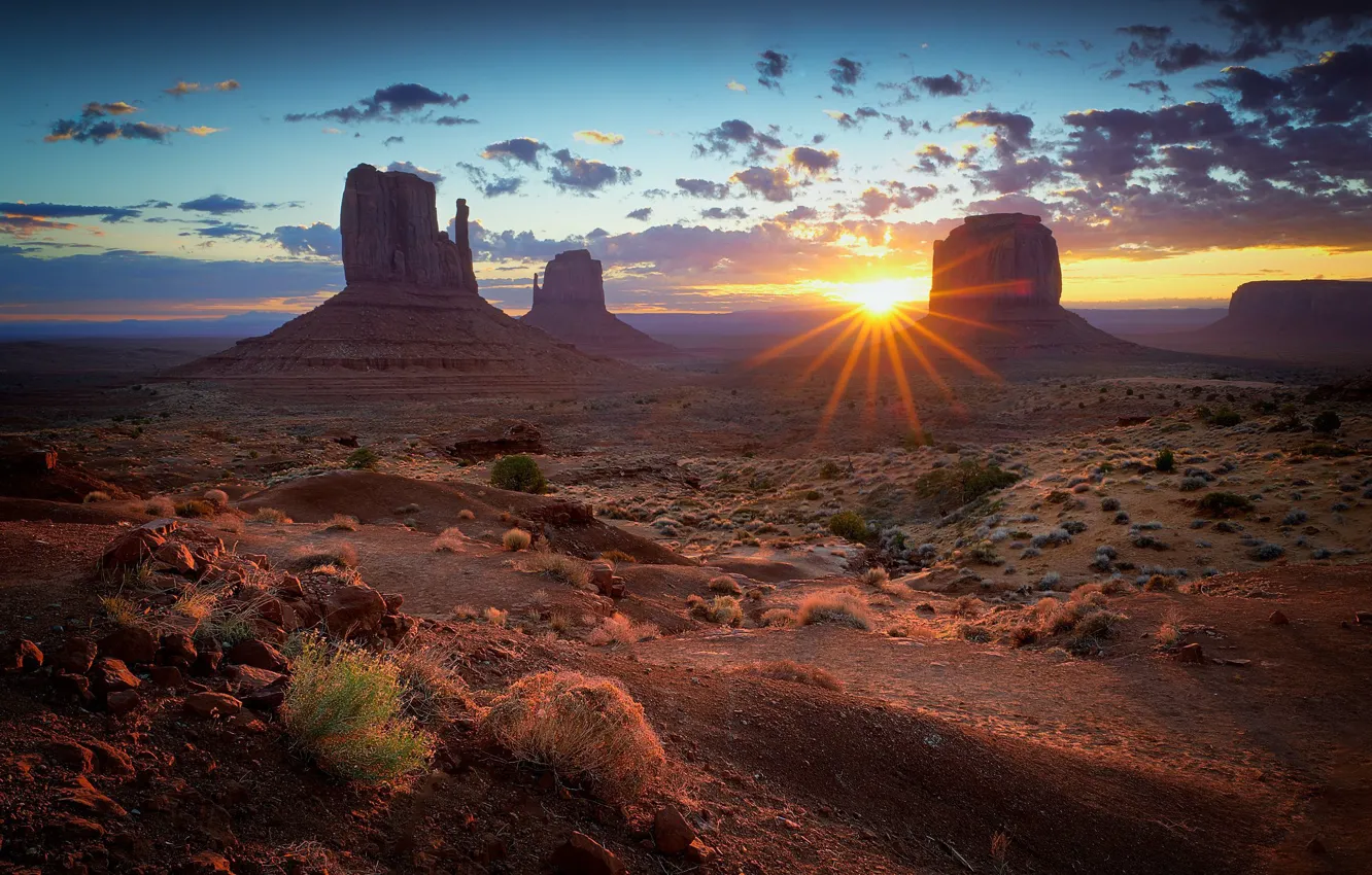 Фото обои закат, Аризона, США