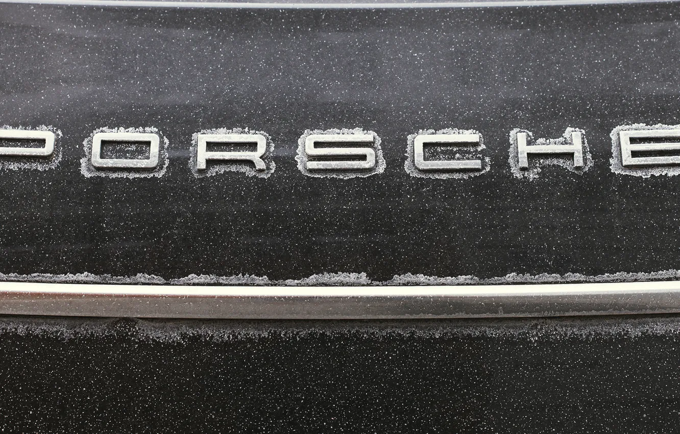 Фото обои машина, снег, снежинки, металл, полоса, Porsche