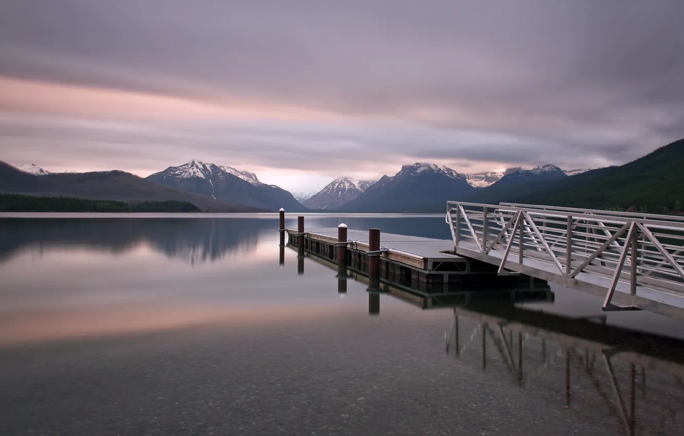 Фото обои США, штат Монтана, Lake McDonald, озеро Макдональд