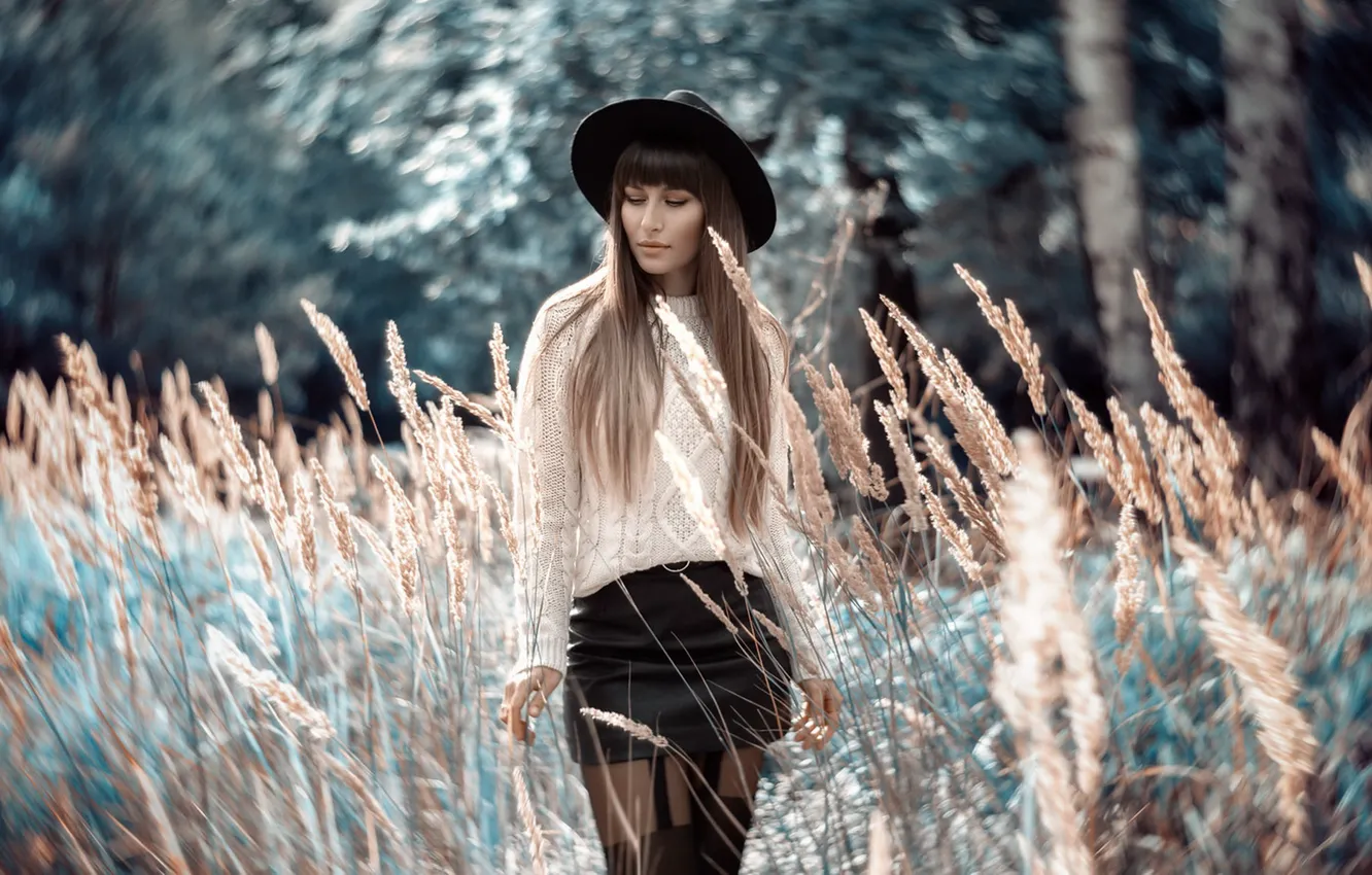 Фото обои девушка, природа, Kristina