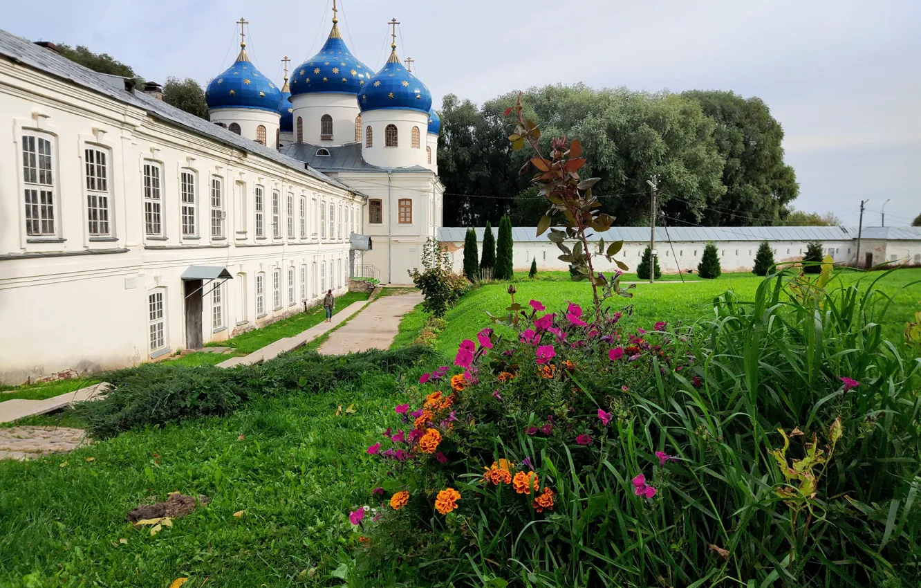 Фото обои Пейзаж, Архитектура, Монастырь, Великий Новгород