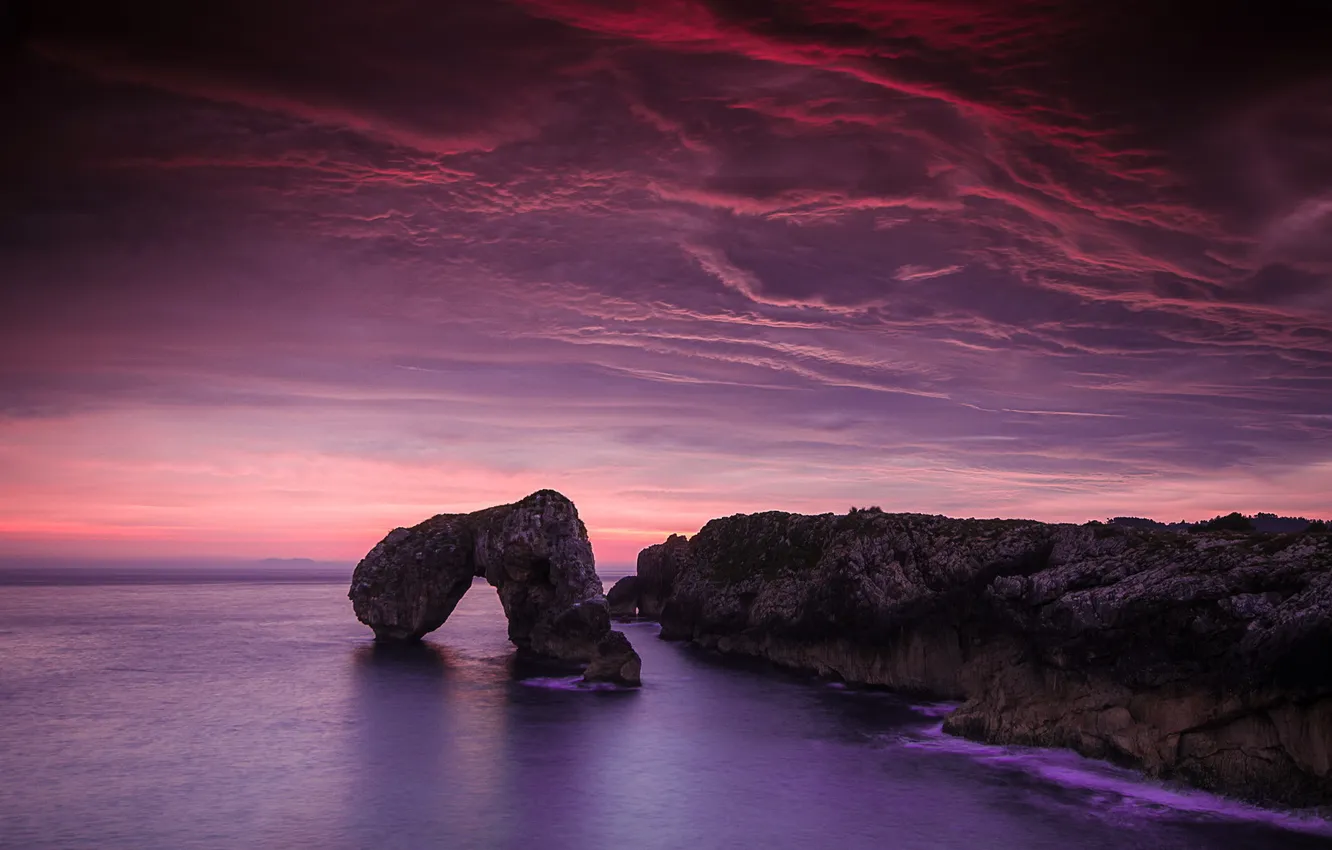 Фото обои море, скалы, Landscape, Asturias