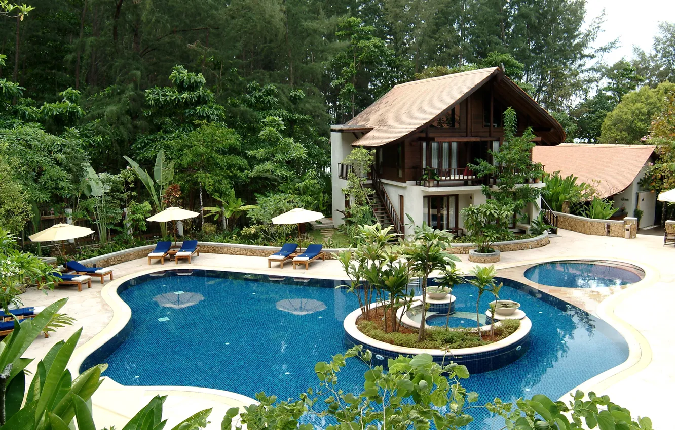 Фото обои дом, бассейн, Thailand, Krabi
