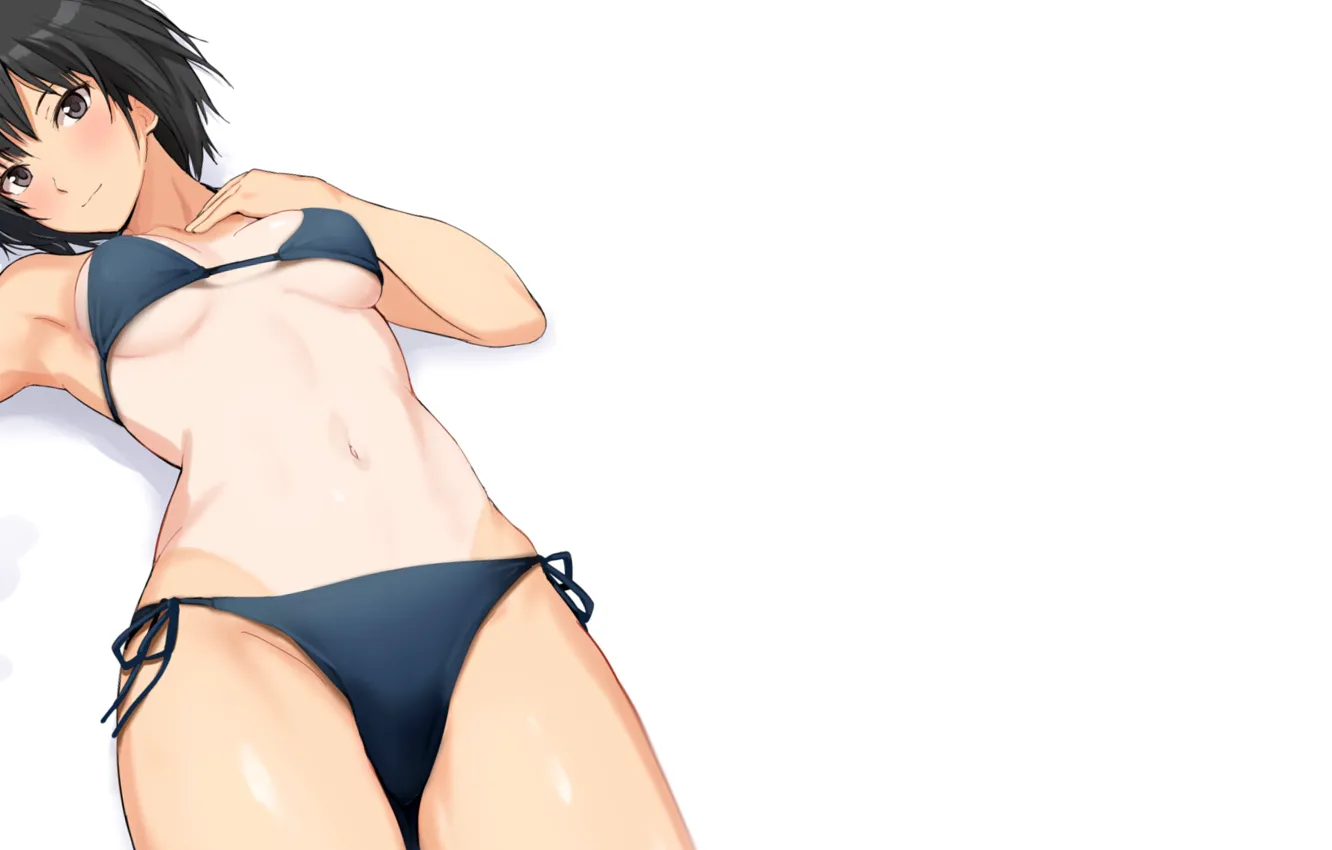 Фото обои kawaii, girl, hot, sexy, boobs, anime, short hair, pretty