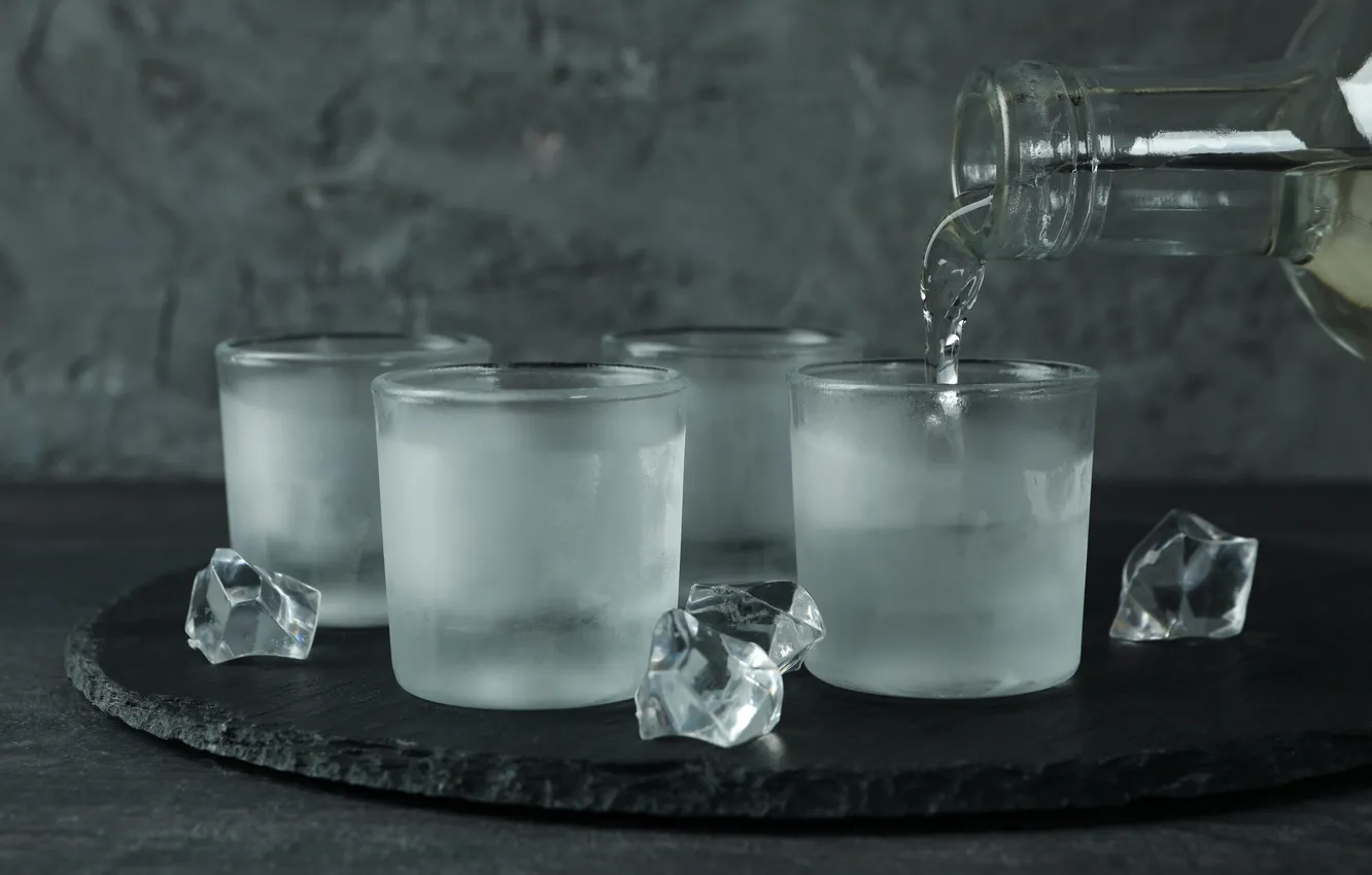 Фото обои glass, ice, fresh, party, liquid, drink, shot, cube