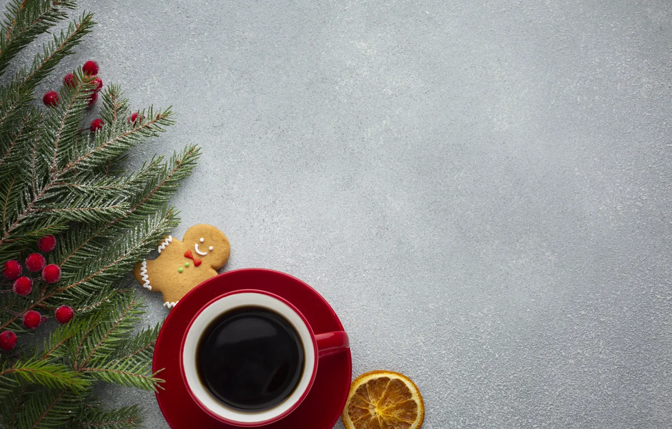 Фото обои кофе, Рождество, чашка, Новый год, ёлка, Happy New Year, Christmas, New Year