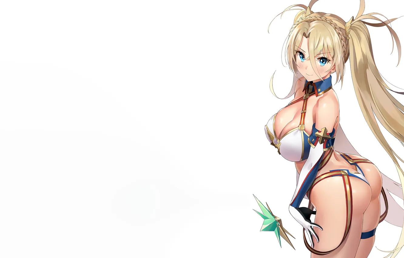 Фото обои girl, sexy, ass, cleavage, long hair, boobs, anime, blue eyes