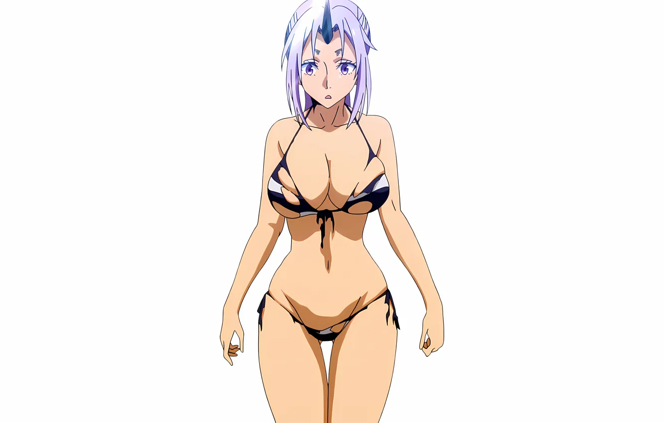 Фото обои girl, sexy, cleavage, long hair, boobs, anime, beautiful, purple eyes