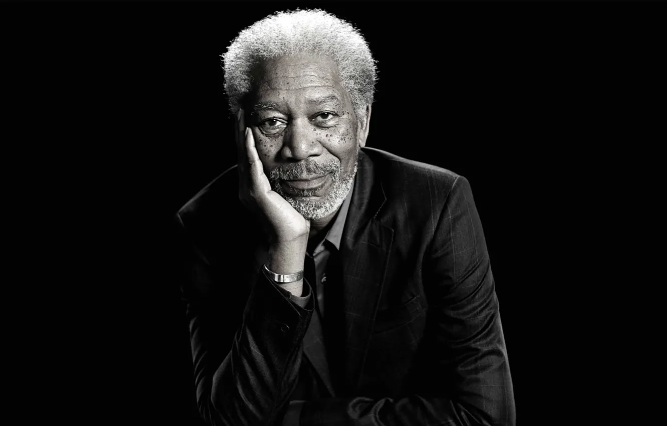 Фото обои взгляд, лицо, актер, morgan freeman