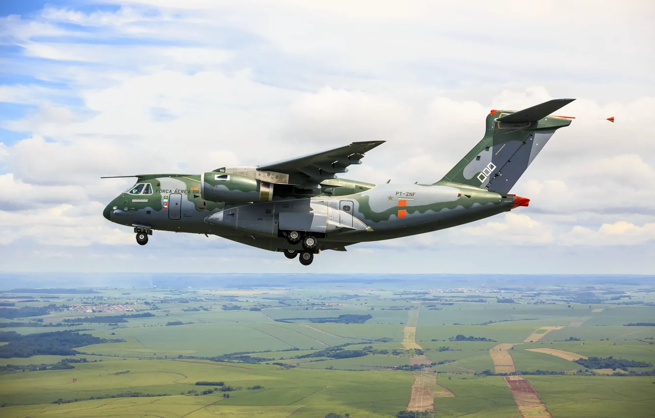 Фото обои FAB, Embraer, KC-390, military aircraft, Força Áerea Brasileira, Brazilian Air Force