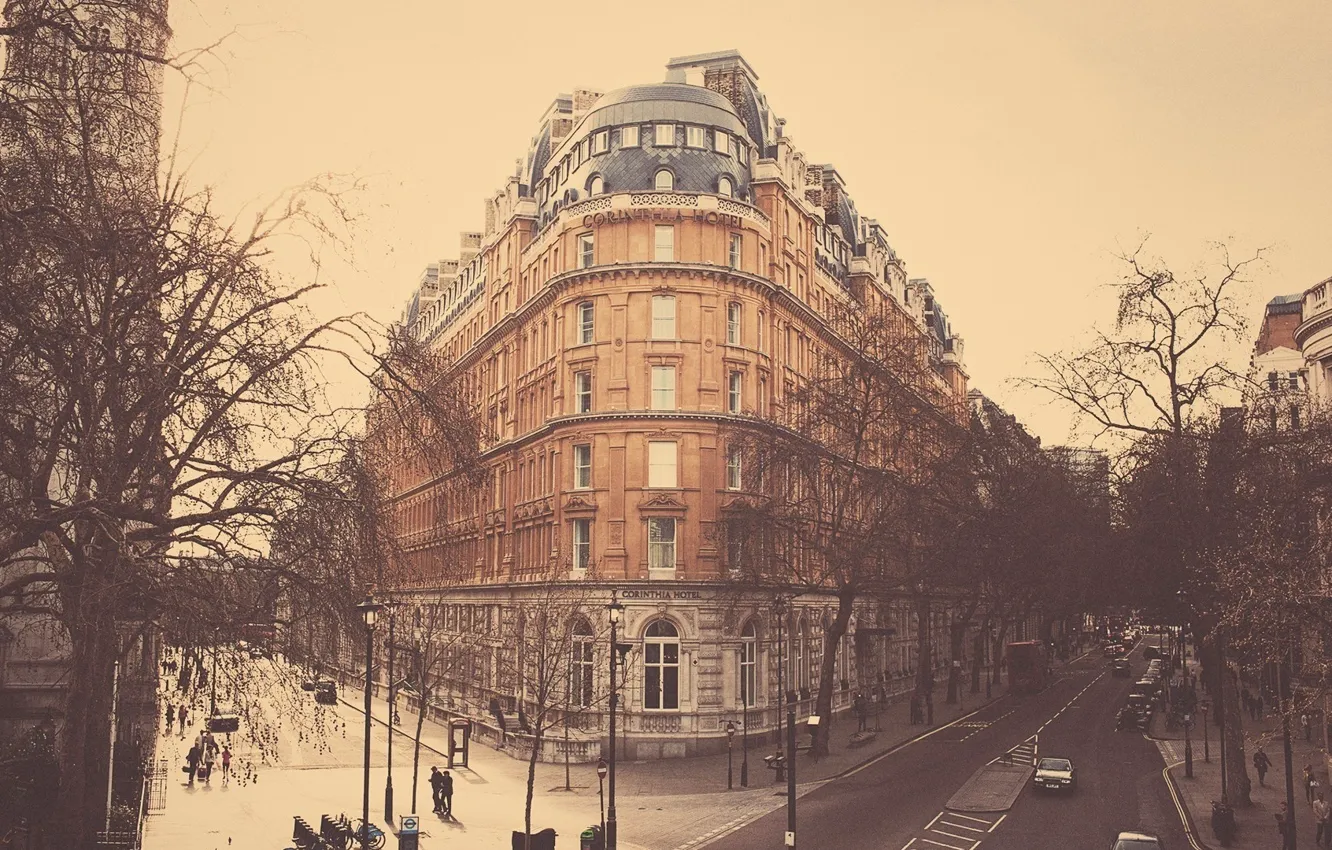Фото обои город, улица, Лондон, отель Коринтия